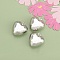 Three-Dimensional Heart Brass Pendants, Cadmium Free & Nickel Free & Lead Free, Platinum, 21.5x20.5x10.5mm, Hole: 2.5mm