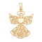 Plating Alloy Big Pendants, Hollow Angel Charms, Lead Free & Nickel Free & Cadmium Free, Golden, 68x54x4mm, Hole: 5x12mm