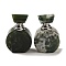 Natural Moss Agate Dropper Perfume Bottles, with Stainless Steel Color Tone 304 Stainless Steel Findings, SPA Aromatherapy Essemtial Oil Empty Bottle, 4.2x2.35~2.4x6.1cm