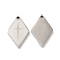 Non-Tarnish 201 Stainless Steel Pendants, Rhombus with Star Charm, Stainless Steel Color, 20x12x2mm, Hole: 1.5mm