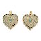 Brass Micro Pave Cubic Zirconia Pendants, Long-Lasting Plated, Heart, Real 18K Gold Plated, 26.5x25x3mm, Hole: 4x3mm