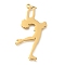 304 Stainless Steel Pendants, Laser Cut, Roller Gymnast Charm, Golden, 37.5x17x1.5mm, Hole: 1.5mm