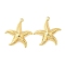 Brass Pendants, Cadmium Free & Lead Free, Starfish, Real 18K Gold Plated, 32.5x30.5x7.5mm, Hole: 1.5mm
