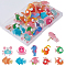 28Pcs Iron Push Pins, Drawing Push Pins, Resin Head Thumbtack, Sea Animl, Fish/Crab/Octopus, Mixed Color, 16~17x13~27mm
