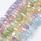 Electroplated Natural Quartz Crystal Bead Strands, Dyed, Frosted, Nuggets, Mixed Color, 15~25x7.5~15x6~18mm, Hole: 1mm, about 30~40pcs/strand, 15.7 inch