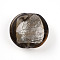 Handmade Silver Foil Glass Beads, Flat Round, Coffee, 19~21x10~12mm, Hole: 1~2mm