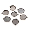 Brass Pendant Cabochon Settings, Serrated Edge Bezel Cups, Flat Round, Antique Bronze, 30x27x3mm, Tray: 25mm, Hole: 2mm