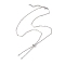Brass Slider Necklace Makings, with Bar Link Chains and Slider Beads, Real Platinum Plated, 20.87 inch(53cm)