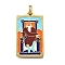 Tarot 304 Stainless Steel Enamel Pendants, Real 18K Gold Plated, Ion Plating(IP), Human, 37.5x22x2mm, Hole: 6x3.5mm
