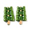 Opaque Resin Imitation Food Decoden Cabochons, Skewers, Olive Drab, 34x19.5x8mm