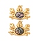 304 Stainless Steel Pave Natural Paua Shell Pendants, Sea Animal Charms, with Jump Rings, Real 18K Gold Plated, Ion Plating(IP), Crab, 19x26x2mm, Hole: 2.5mm