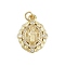 Brass Micro Pave Cubic Zirconia Pendants, Oval with Saint Benedict, Cadmium Free & Lead Free, Real 18K Gold Plated, with Jump Ring, Real 18K Gold Plated, 21.5x16.5x2.5mm, Hole: 3mm