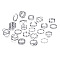 22Pcs 22 Style Heart & Butterfly & Criss Cross & Wave Alloy Finger Rings Set, Imitation Pearl Stackable Rings for Women, Platinum, Inner Diameter: 14.5~18mm, 1Pc/style
