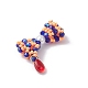 Подвески-бантики из стеклянных бус PALLOY-MZ00553-02-3