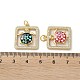 Латунные микропаве прозрачные подвески с фианитом KK-C045-19G-3