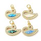 Латунные микропаве прозрачные подвески с фианитом KK-C045-42G-1