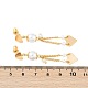 Серьги-гвоздики из латуни и АБС-пластика с жемчугом EJEW-U040-16G-5