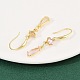 Серьги-капли из латуни с микропаве из кубических цирконий EJEW-C156-03G-2