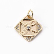 Латунные микропаве прозрачные кубические циркониевые подвески KK-Q765-010-NF
