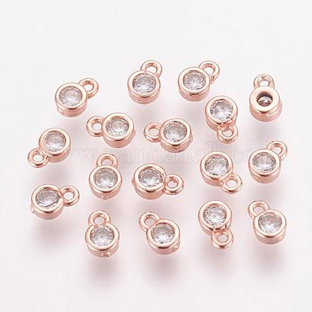 Латунь подвески циркония кубической ZIRC-P068-01RG-1