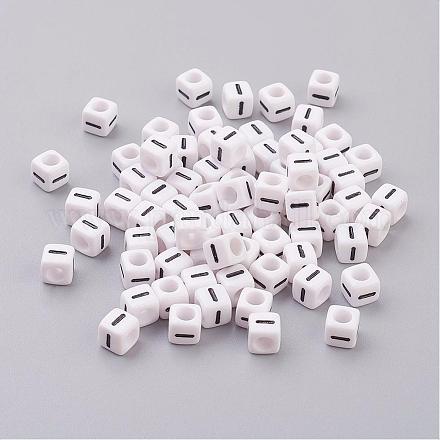 Акриловые бусины с горизонтальными отверстиями PL37C9308-I-1