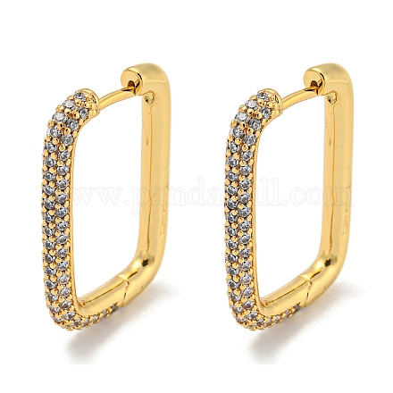 Серьги-кольца из латуни с микро-паве из фианита EJEW-L240-C-01G-1