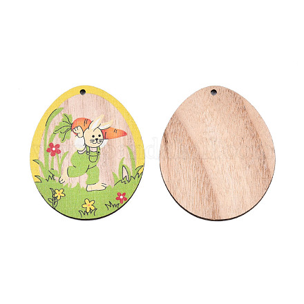 Большие подвески из дерева с односторонним принтом WOOD-N005-90-B01-1