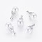 Alloy Pendants, with Acrylic Imitation Pearl and Rhinestone, Flower, Silver, 21x10mm, Hole: 1.8mm