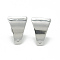 Non-Tarnish 304 Stainless Steel Stud Earring Findings, with Loop, Trapezoid, Stainless Steel Color, 16x12mm, Hole: 1.4mm, Pin: 0.8mm