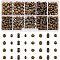NBEADS 480 Pcs 8 Styles Tibetan Style Alloy Spacer Beads, Tube Oval Round Metal Beads Barrel Round Column Spacer Beads Loose Beads for DIY Jewelry Craft Making, Antique Bronze