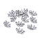 Tibetan Style Alloy Links Connectors, Cadmium Free & Lead Free, Leaf, Antique Silver, 15x9x1mm, Hole: 2mm