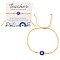 Adjustable Handmade Evil Eye Lampwork Bead Braided Bracelets, Yellow
