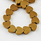 Non-magnetic Synthetic Hematite Beads Strands, Grade A, Heart, Golden Plated, 8x8x2mm, Hole: 1mm, 50pcs/strand, 15.5 inch