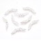 Tibetan Style Alloy Beads, Wing, Silver, 7.5x30x3mm, Hole: 1mm