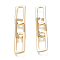Alloy Links Ring, Quick Link Connectors, Rectangle, Golden, 63x11mm, Rectangle: 24x11x2mm, Hole: 6x19.5mm,  Unsoldered Rectangle: 23.5x11x2mm