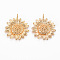 Brass Pendants, Nickel Free, Flower, Real 18K Gold Plated, 22x19.5x3mm, Hole: 1.5mm