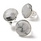 Natural Howlite Round Adjustable Rings, Lead Free & Cadmium Free, Silver Plated Brass Finger Rings for Women Men, Round: 28mm, Inner Diameter: 18mm