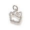 Rack Plating Brass Micro Pave Cubic Zirconia Pendants, Long-Lasting Plated, Lead Free & Cadmium Free, Zodiac Signs Charms, with Jump Ring, Pig, 13x12x2mm