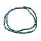 Electroplated Natural Lava Rock Beads Strands, Column, Rainbow Plated, 9x3mm, Hole: 1mm, about 43pcs/strand, 15.75''(40cm)
