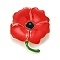 Alloy Brooches, with Rhinestone and Enamel, Remembrance Poppy Flower Badge, Red, 48x38x9mm