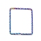 304 Stainless Steel Linking Rings, Textured, Rectangle, Rainbow Color, 22.5x18.5x1mm, Inner Diameter: 20x16.5mm