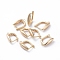 Brass Hoop Earring Findings with Latch Back Closure, with Horizontal Loop, Long-Lasting Plated, Horse Eye, Real 18K Gold Plated, 19x13x5mm, Hole: 1.2mm, Pin: 0.8mm