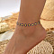 Flower Alloy Enamel Link Anklets, Golden, 8-1/4 inch(210mm)
