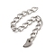 Tarnish Resistant 304 Stainless Steel Curb Chain Extenders, End Chains with 201 Stainless Steel Teardrop Chain Tab, Stainless Steel Color, 55mm