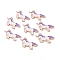 Alloy Enamel Pendants, Unicorn, Light Gold, Lilac, 20x15x1.5mm, Hole: 1mm