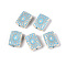 Painted Opaque Acrylic Beads, Rectangle with Sun, Light Sky Blue, 18~19x13~13.5x7mm, Hole: 2mm, about 333pcs/500g