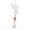 Alloy Hanging Ornaments, Glass Round Suncatchers for Outdoor Garden Window Decorations, Bird, 435mm