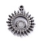 Non-Tarnish 304 Stainless Steel Pendant Cabochons Settings, Sun, Stainless Steel Color, Tray: 3mm, 16x14x2mm, Hole: 1mm