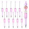 ABS Plastic Ball-Point Pen, Beadable Pen, for DIY Personalized Pen with Jewelry Bead, Lilac, 144x15.5mm