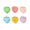 Transparent Resin Pendants, Heart with Paillette, with Platinum Iron Loops, Mixed Color, 21x18x5.8mm, Hole: 2mm